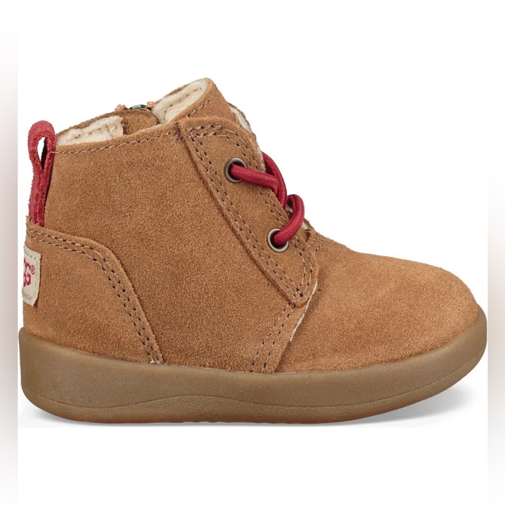 NWOT UGG Toddler Kristjan Chukka boots with side zipper in chestnut suede